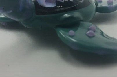 Borosilicate glass turtle with a jellyfish shell by Jose Valdes