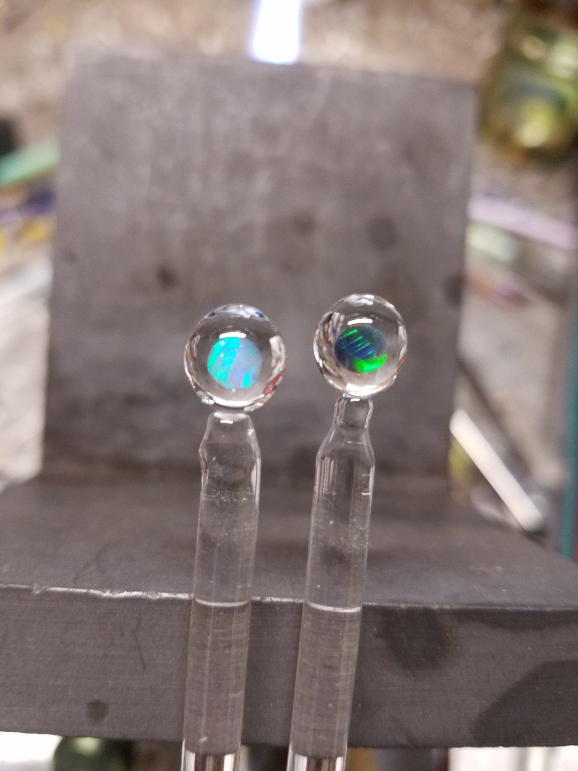 Glass marble being made by Jose Valdes