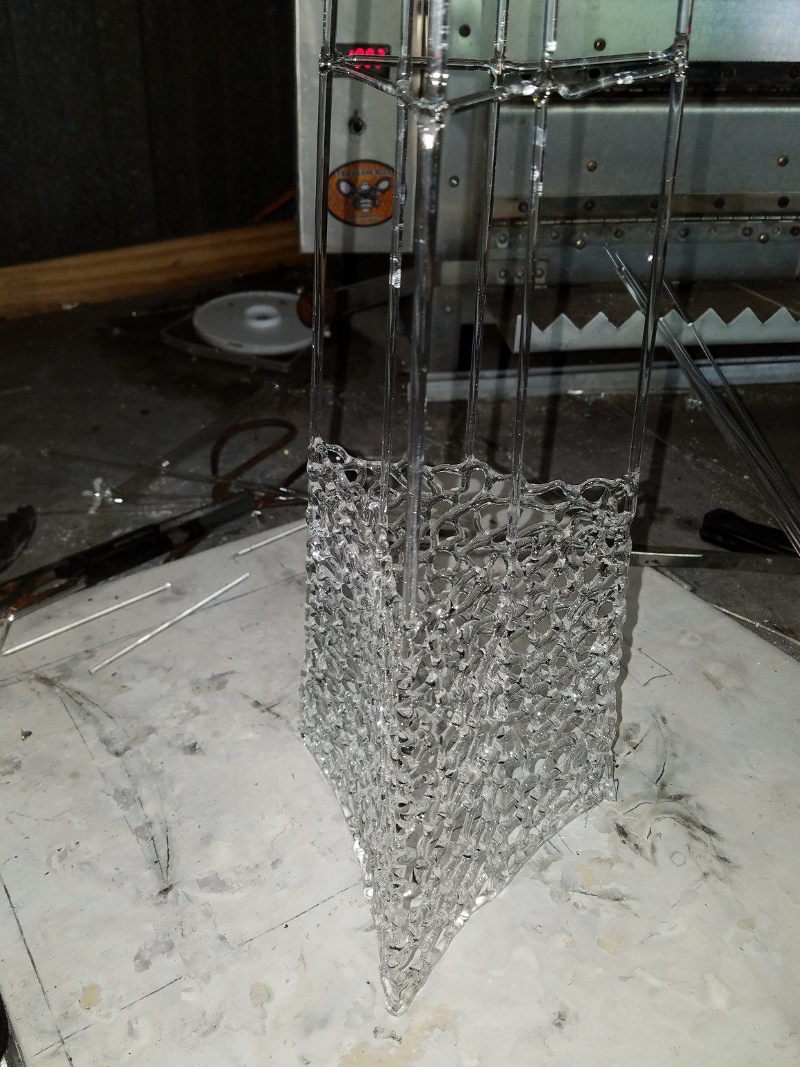 Making the borosilicate glass Lombardi Trophy, process step 2