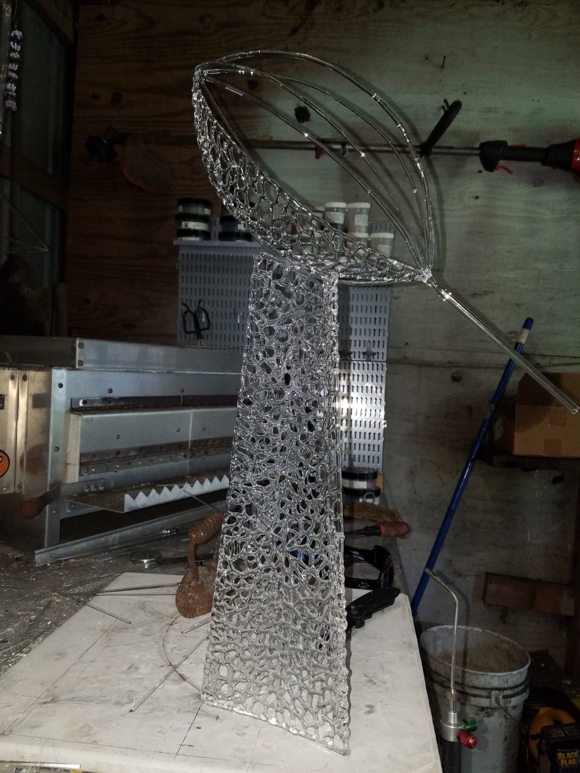 Making the borosilicate glass Lombardi Trophy, process step 6